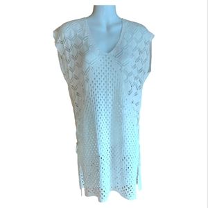 Cupshe Sheer  Dress Crochet Fringe Swim Cover Up